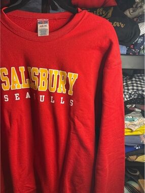 Jerzees NuBlend Salisbury Seagulls Red Crewneck Sweatshirt Large